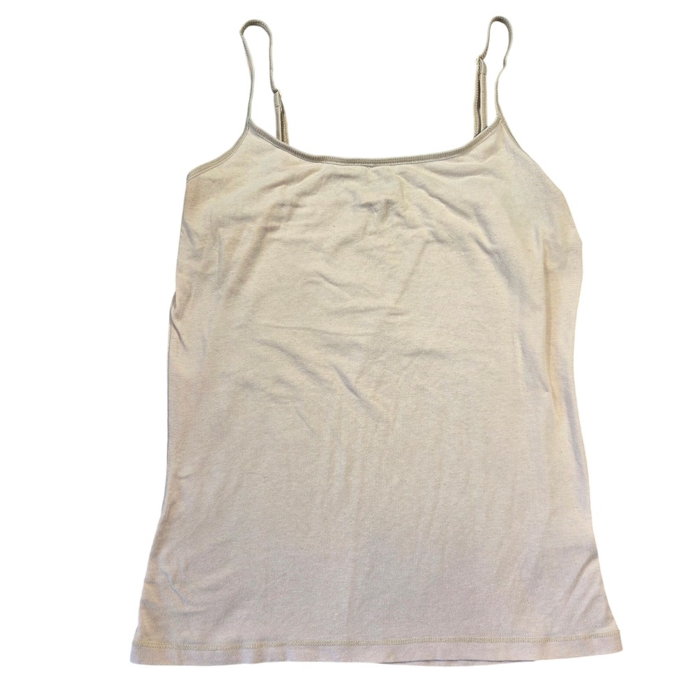 Y2k Bongo Women XL Beige Tan Adjustable Camisole Tank Top Scoop Neck 2000s Bratz